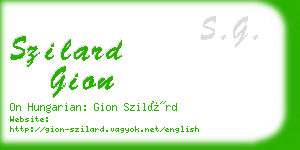 szilard gion business card